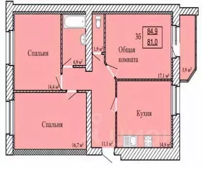 3-к кв. Тамбовская область, Тамбов ул. Имени С.И. Савостьянова, 3 ... - Фото 1