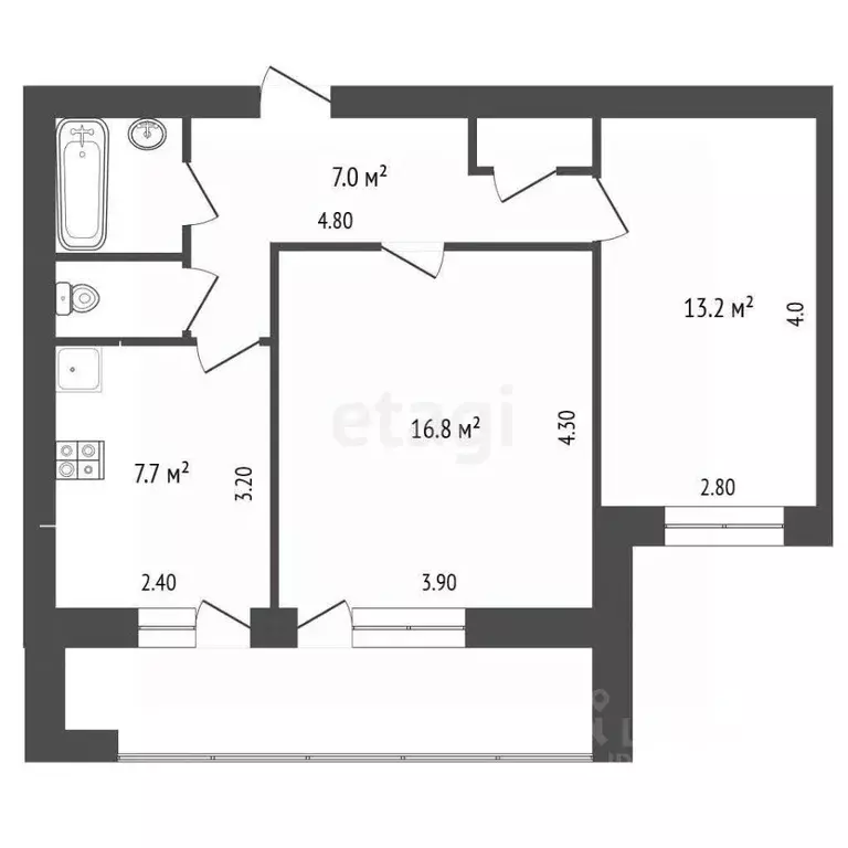 2-к кв. Вологодская область, Вологда Новгородская ул., 9 (49.4 м) - Фото 2