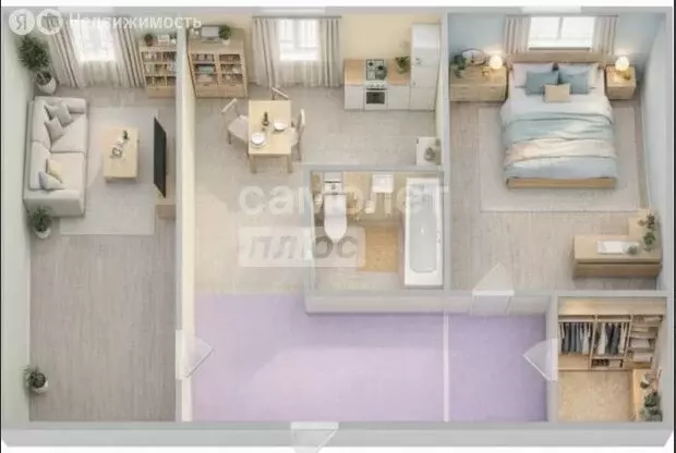 2-комнатная квартира: Омск, посёлок Амурский, улица Нахимова, 57 (43.6 ... - Фото 0