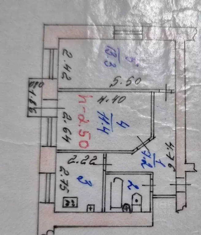 2-к кв. Ивановская область, Иваново просп. Ленина, 59 (40.9 м) - Фото 1