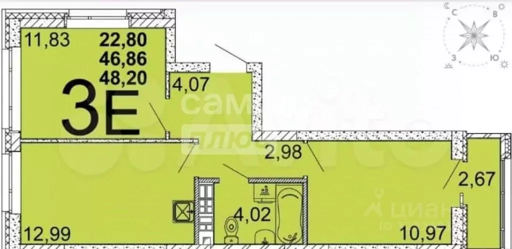 3-к кв. Свердловская область, Екатеринбург ул. Академика Ландау, 53 ... - Фото 2