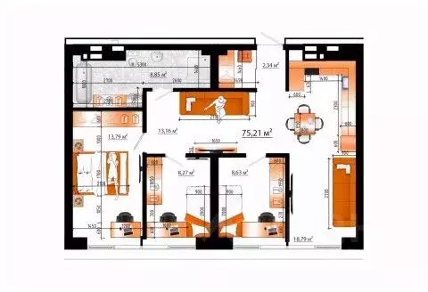 4-к кв. Приморский край, Владивосток ул. Гамарника (75.21 м) - Фото 1