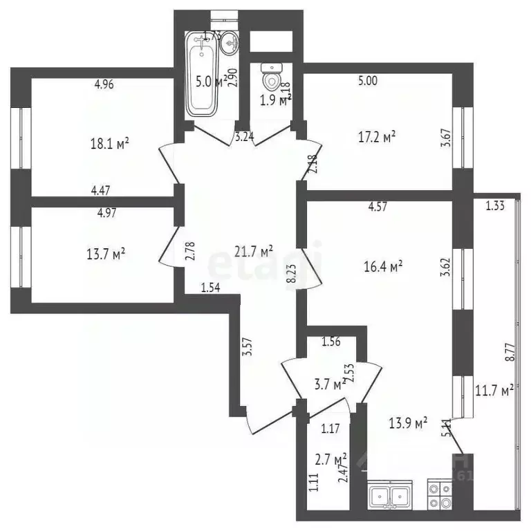 3-к кв. Краснодарский край, Анапа ул. Омелькова, 20к1 (114.0 м) - Фото 1