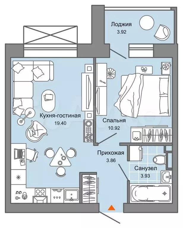 2-к. квартира, 40 м, 2/6 эт. - Фото 0