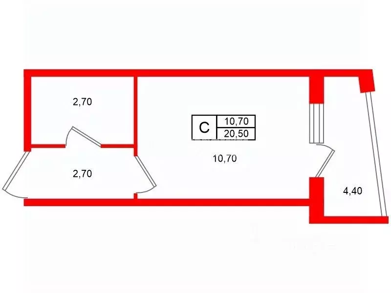 Студия Санкт-Петербург Политехническая ул., 6 (20.5 м) - Фото 2