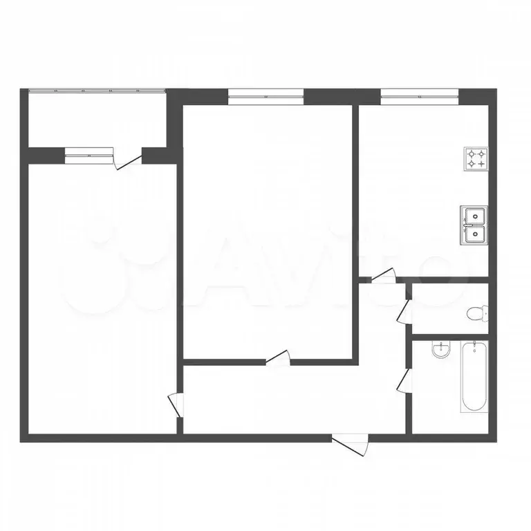 2-к. квартира, 50,7 м, 8/10 эт. - Фото 0