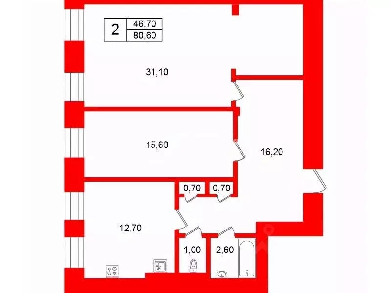 2-к кв. Санкт-Петербург Литейный просп., 30Б (80.6 м) - Фото 1