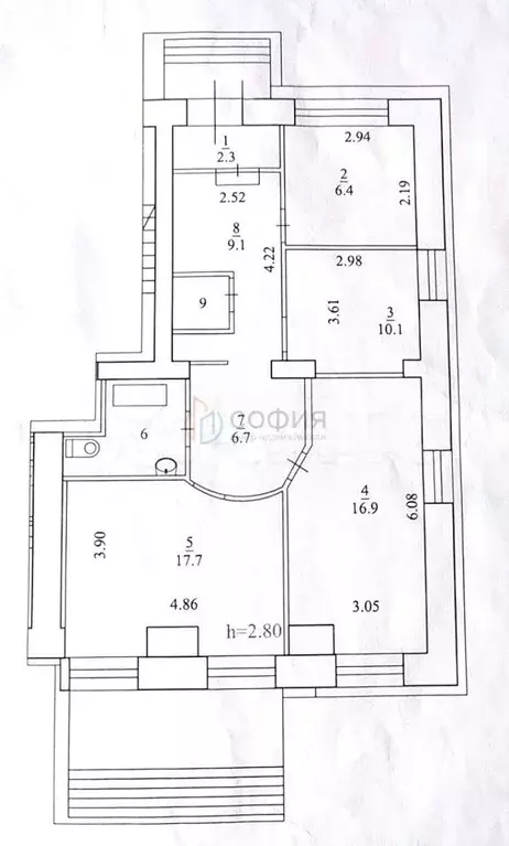 3-к. квартира, 74,7 м, 1/5 эт. - Фото 0