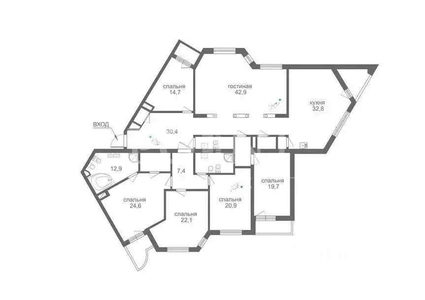Квартира, 5 и более комнат, 252.3 м - Фото 1