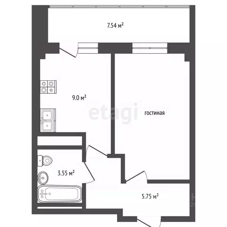 1-к кв. Татарстан, Набережные Челны ул. Раскольникова, 18 (36.0 м) - Фото 2