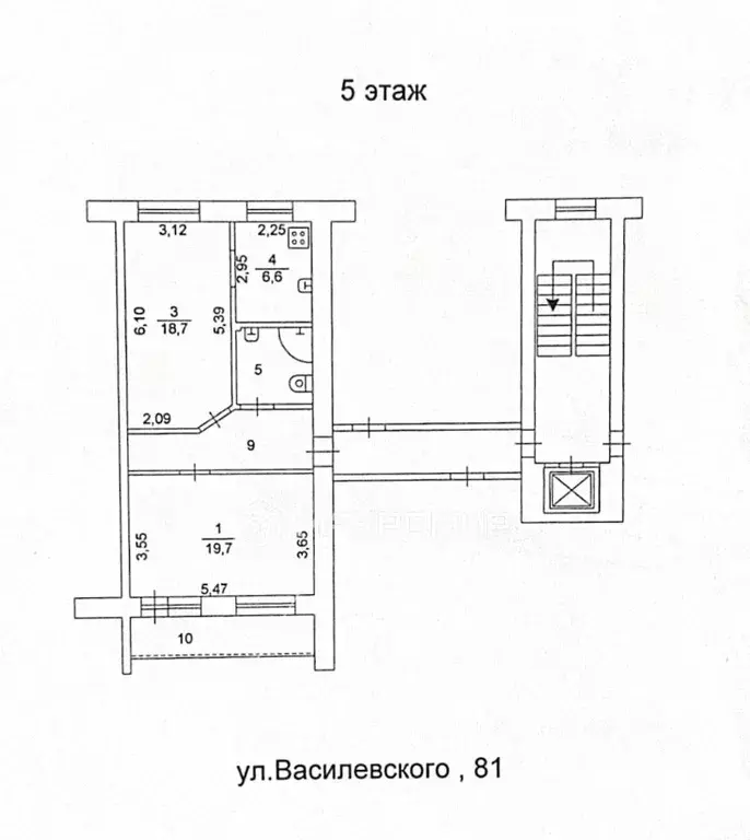 2-к кв. Челябинская область, Челябинск ул. Василевского, 81 (58.0 м) - Фото 1