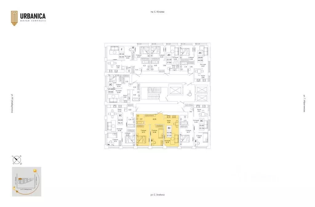 3-к кв. Башкортостан, Уфа ул. Художника Позднова, 13 (66.9 м) - Фото 2