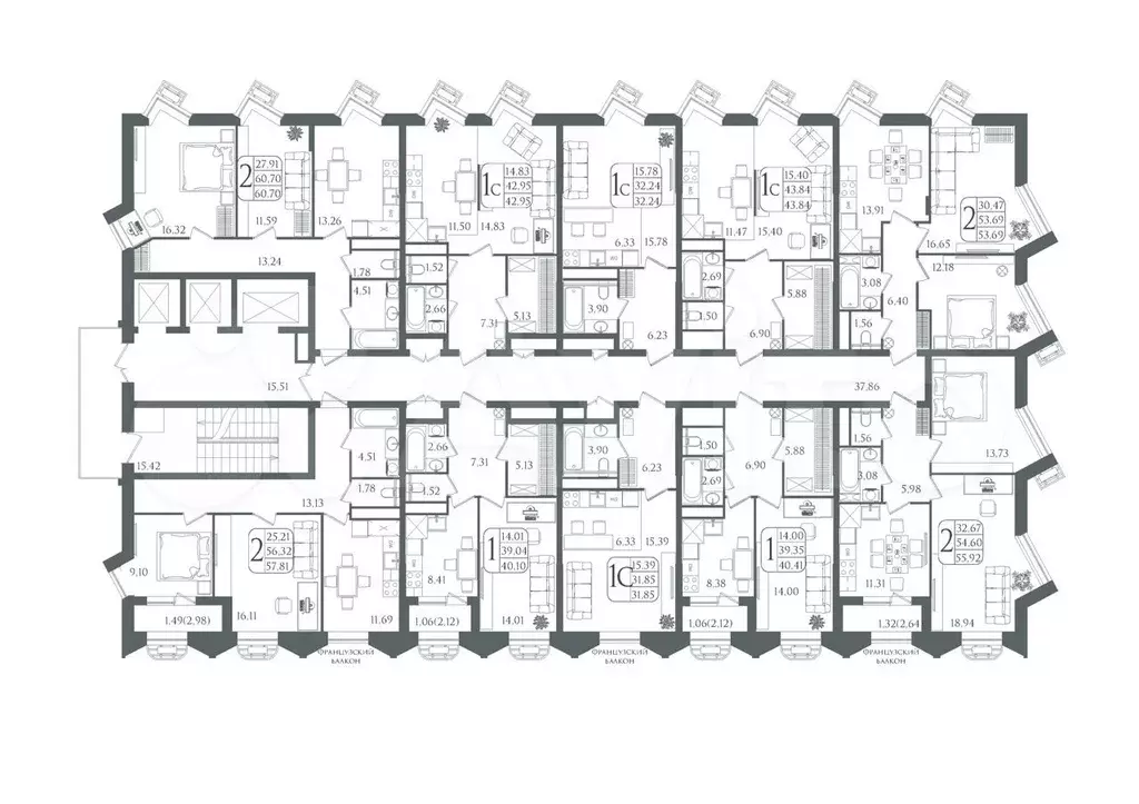 1-к. квартира, 40,1 м, 14/21 эт. - Фото 1