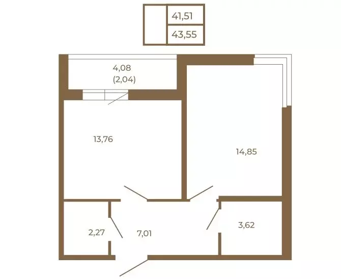 1-комнатная квартира: Сертолово, ЖК Новая История (43.55 м) - Фото 2