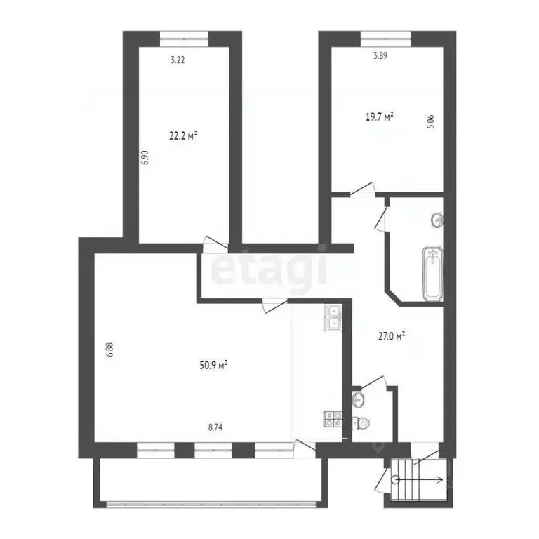 3-к кв. Вологодская область, Вологда Пригородная ул., 8Г (135.0 м) - Фото 2