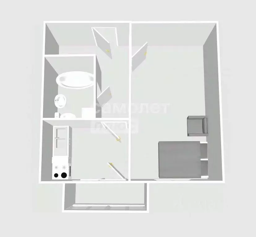 1-к кв. Пензенская область, Пенза ул. Собинова, 4 (35.2 м) - Фото 2