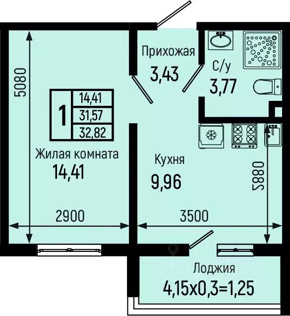 1-к кв. Краснодарский край, Туапсинский муниципальный округ, с. Небуг ... - Фото 0