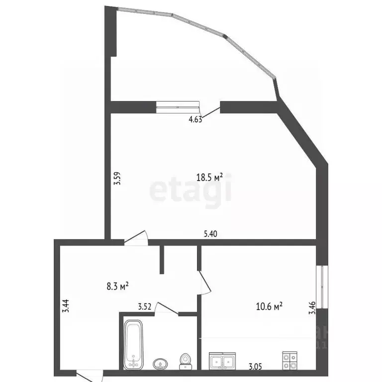 1-к кв. Пермский край, Пермь Петропавловская ул., 123 (47.5 м) - Фото 1