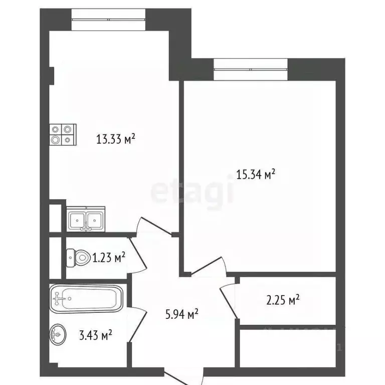 1-к кв. Ямало-Ненецкий АО, Муравленко ул. Губкина, 26 (41.1 м) - Фото 1