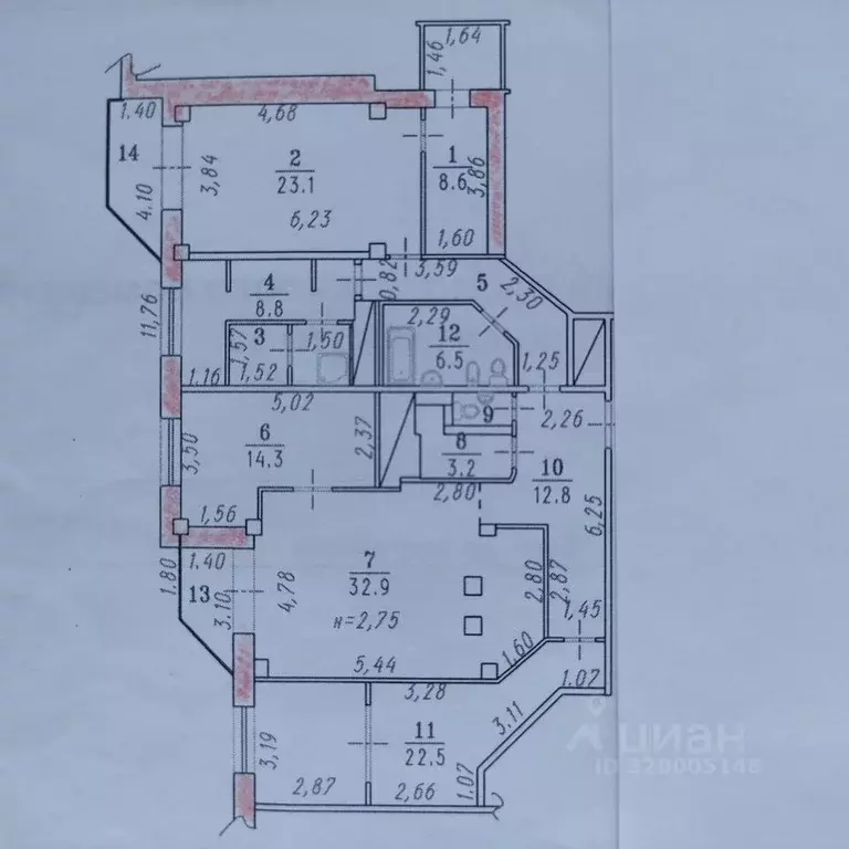 3-к кв. Омская область, Омск бул. Мартынова, 17 (146.0 м) - Фото 0