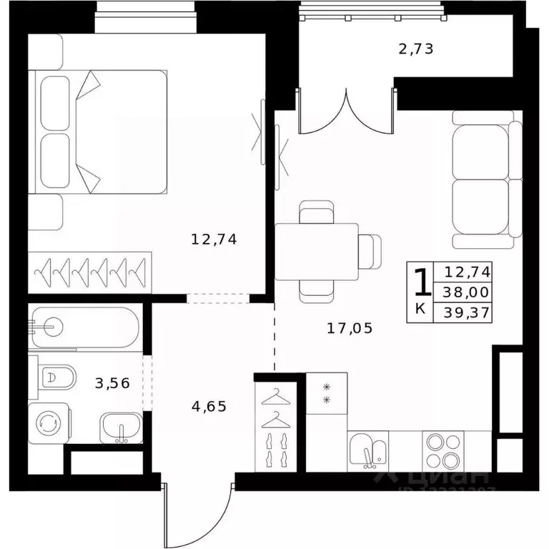 1-к кв. Нижегородская область, Нижний Новгород Ленгородок мкр, Мед ... - Фото 1