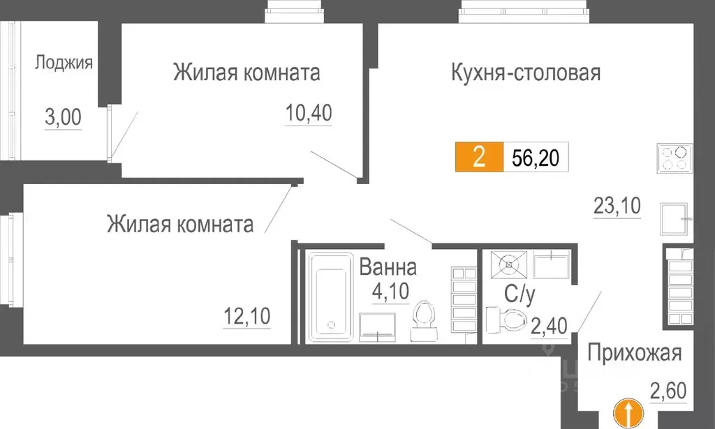 2-к кв. Свердловская область, Екатеринбург Уктус жилрайон, Шинный мкр, ... - Фото 0