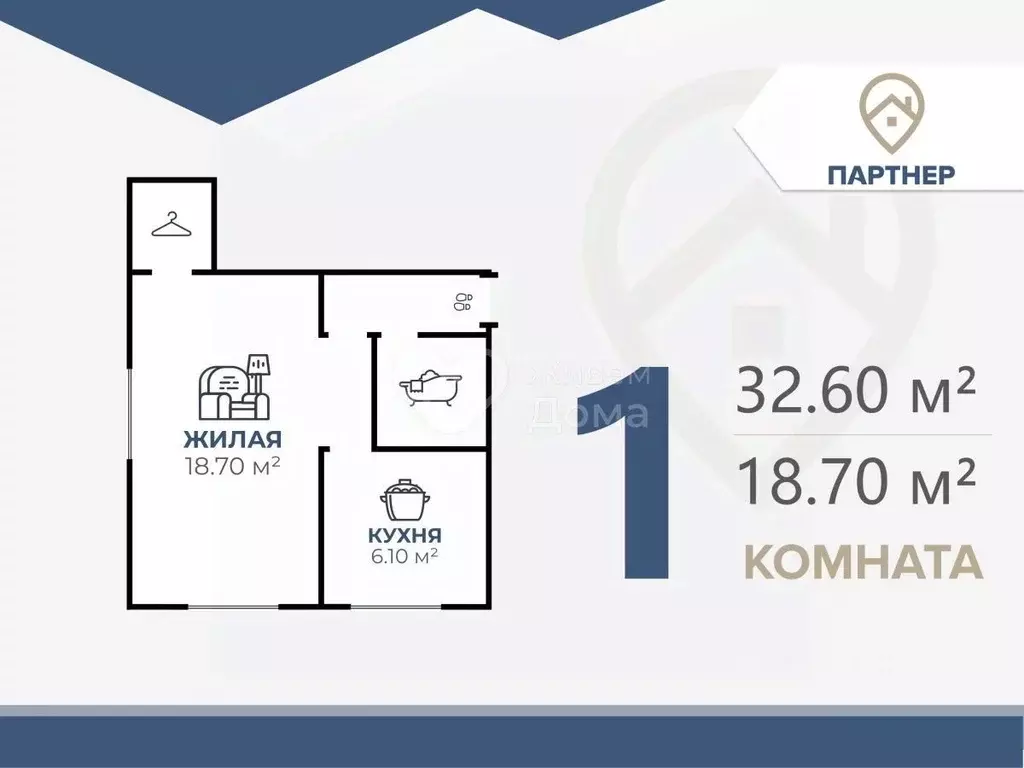 1-к кв. Волгоградская область, Волгоград Депутатская ул., 3 (32.6 м) - Фото 1