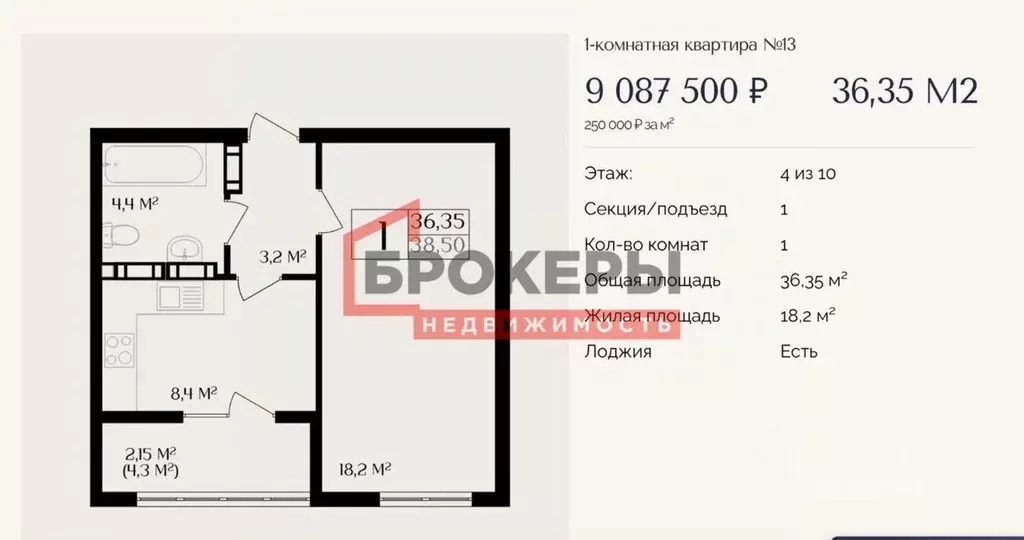 1-к кв. Севастополь просп. Октябрьской Революции, 52Б (36.4 м) - Фото 1