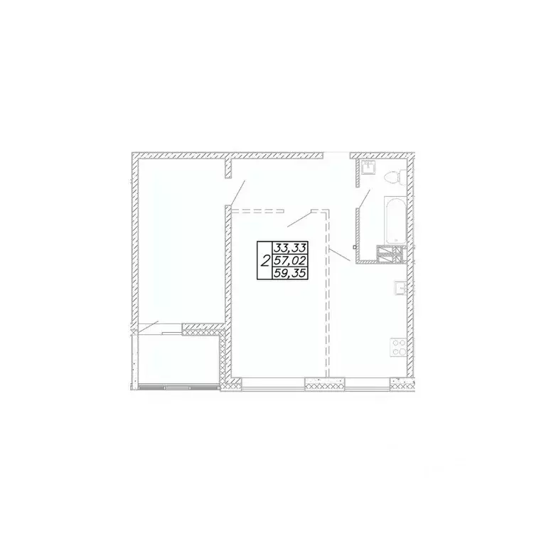 2-к кв. Приморский край, Владивосток ул. Североморская, 4 (57.0 м) - Фото 0