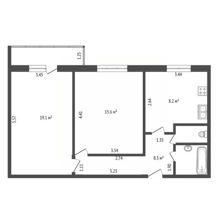 2-к кв. Псковская область, Псковский район, Завеличенская волость, д. ... - Фото 2