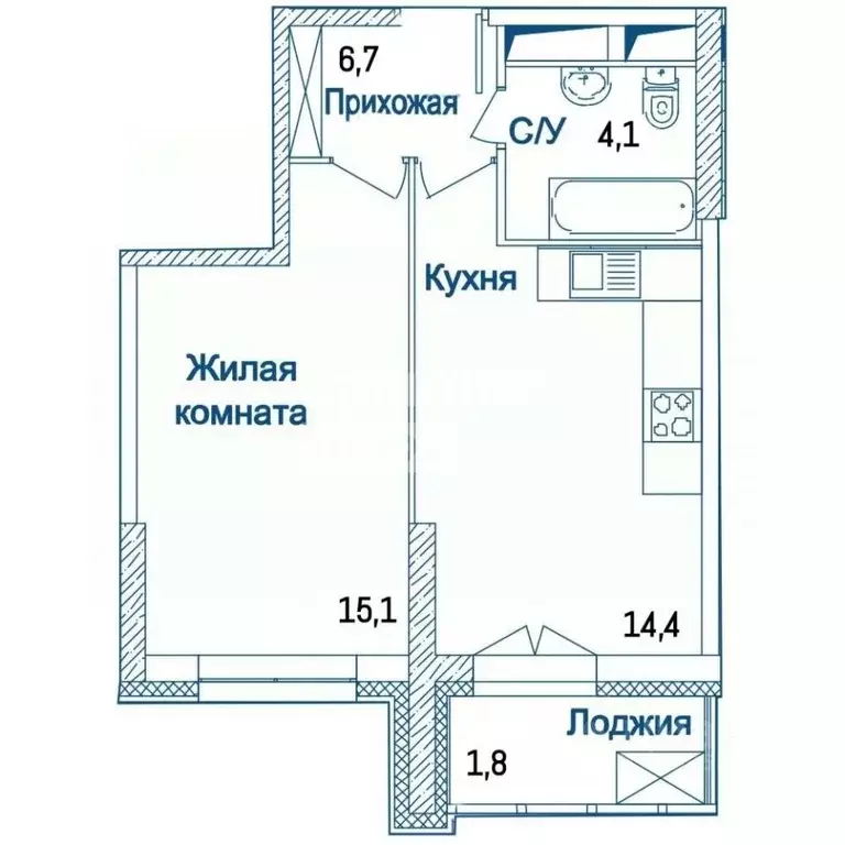 1-к кв. Москва Хорошевское ш., 25Ак1 (42.3 м) - Фото 1