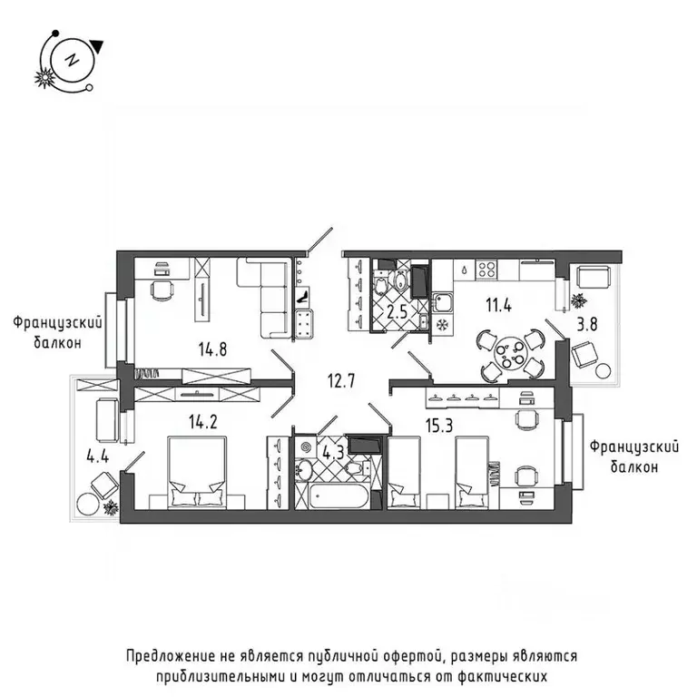 3-к кв. Санкт-Петербург Черниговская ул., 13к2 (78.5 м) - Фото 0