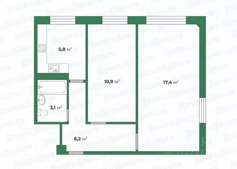 2-к кв. Кировская область, Киров ул. Пугачева, 14б (45.0 м) - Фото 1