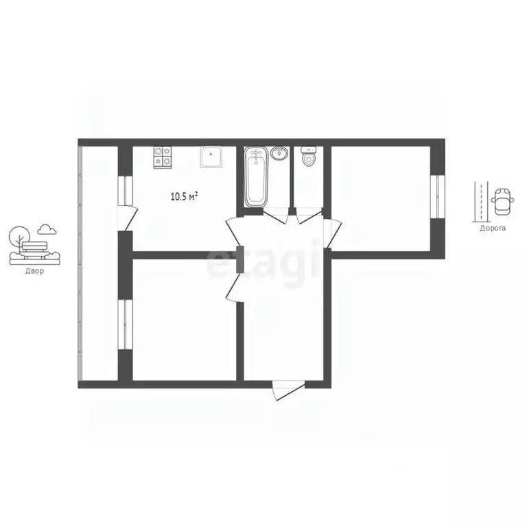 2-к кв. Челябинская область, Челябинск ул. Бейвеля, 61 (66.6 м) - Фото 2