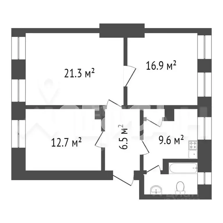 3-к кв. Крым, Алушта ул. Богдана Хмельницкого, 29 (71.0 м) - Фото 1