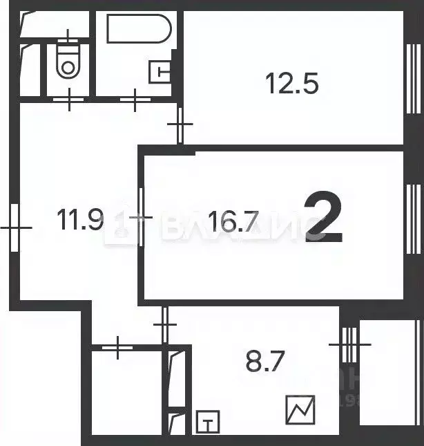 2-к кв. Москва Волгоградский просп., 97К3 (56.5 м) - Фото 2