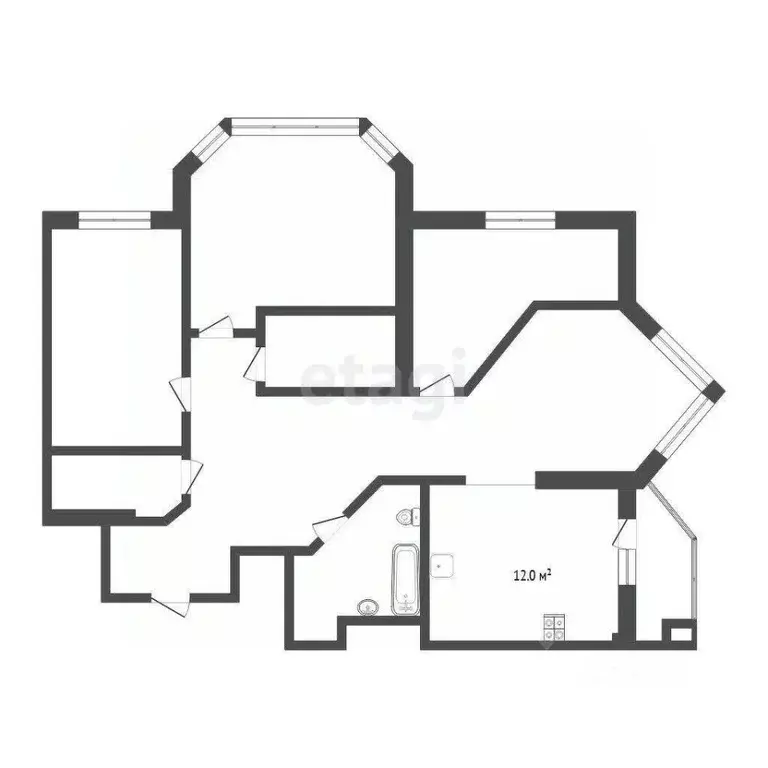 3-к кв. Тюменская область, Тюмень Первомайская ул., 50 (89.0 м) - Фото 1