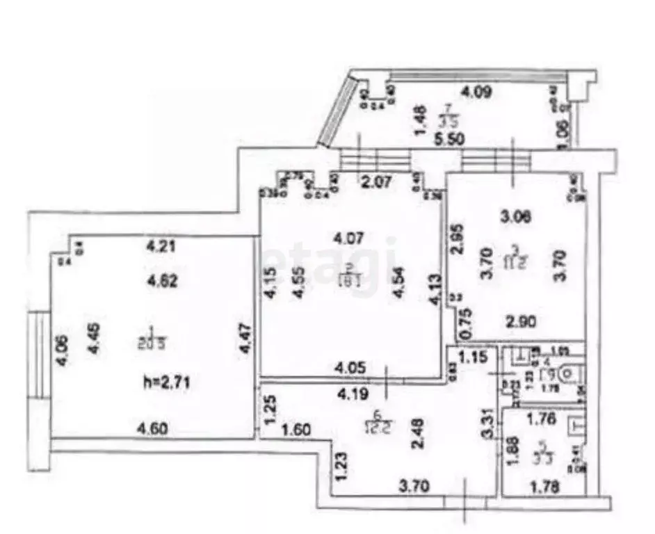 2-к кв. Татарстан, Казань ул. Аделя Кутуя, 110Б (68.4 м) - Фото 2