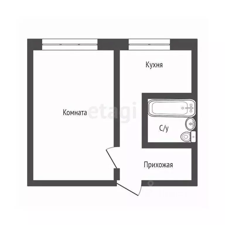 1-к кв. Смоленская область, Смоленск ул. Юрьева, 15 (29.4 м) - Фото 1