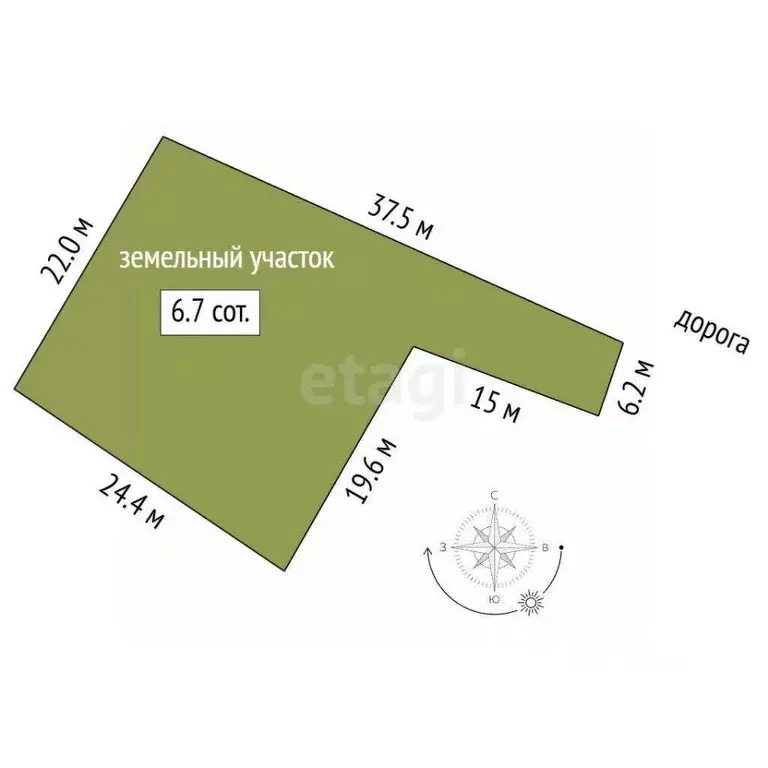 Участок в Саха (Якутия), Якутск пер. Усть-Майский, уч14 (7.0 сот.) - Фото 2