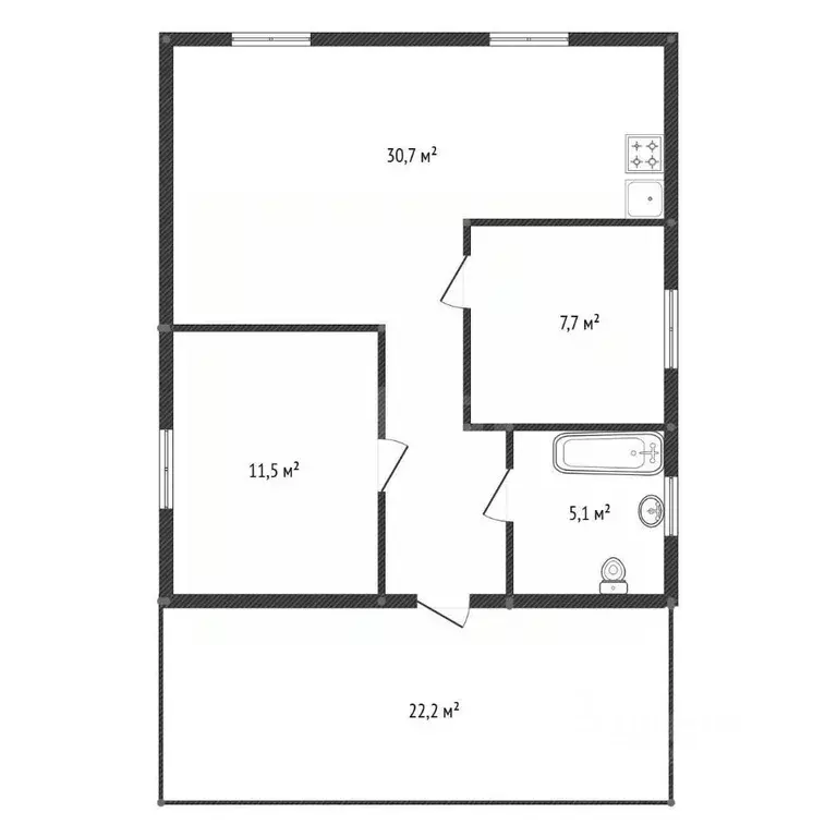 Дом в Башкортостан, Иглинский сельсовет, Родник СНТ 427 (77 м) - Фото 1