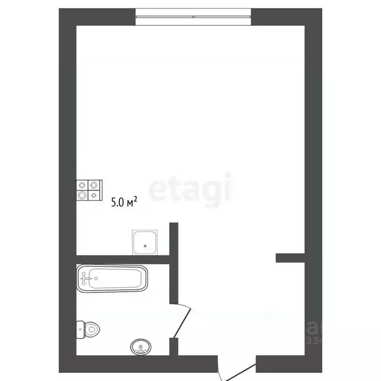 Студия Тюменская область, Тюмень ул. Николая Ростовцева, 24 (27.4 м) - Фото 2