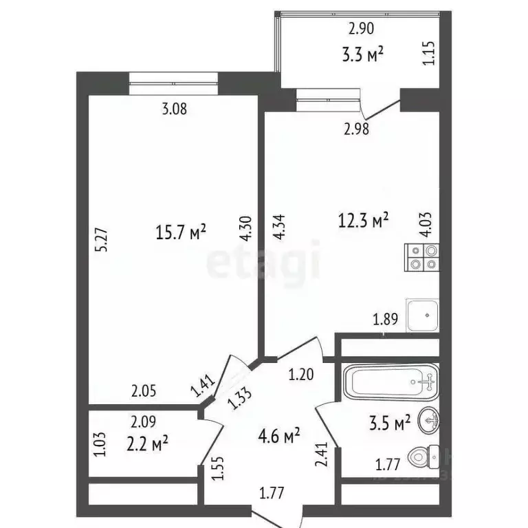 1-к кв. Краснодарский край, Анапа ул. Ленина, 173Ак2 (40.0 м) - Фото 1