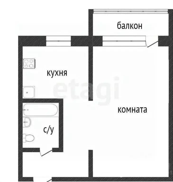 1-к кв. Курганская область, Курган просп. Конституции, 59 (30.4 м) - Фото 1