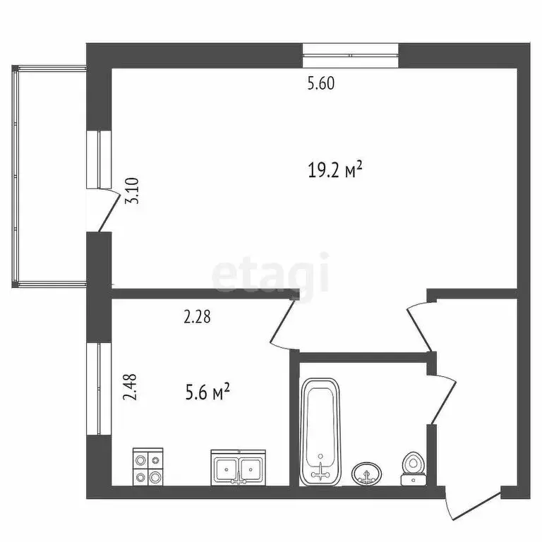1-комнатная квартира: Тюмень, улица Щорса, 11 (30.7 м) - Фото 0