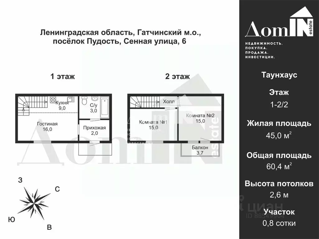 Таунхаус в Ленинградская область, Гатчинский муниципальный округ, пос. ... - Фото 2