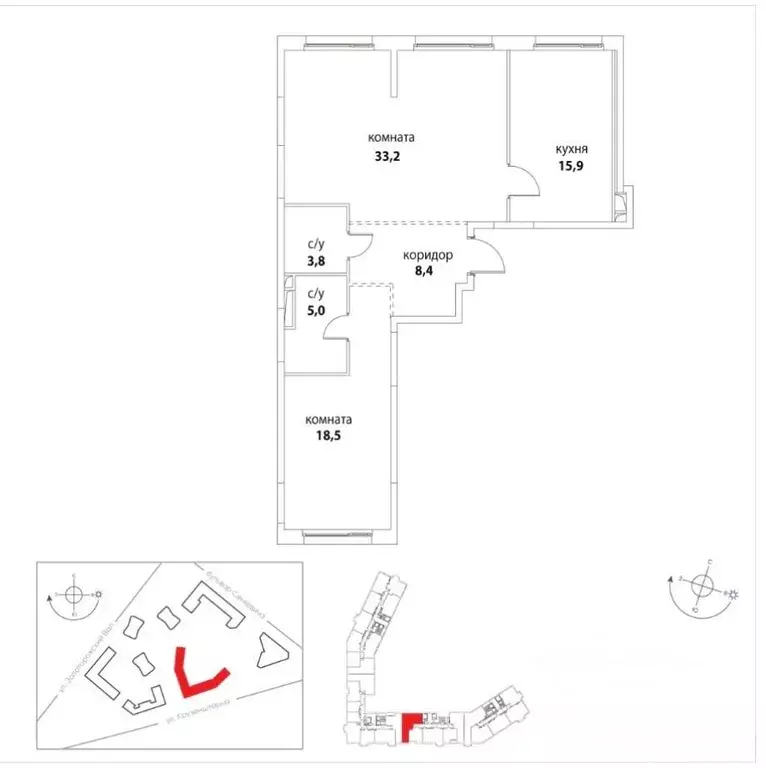 3-к кв. Москва ул. Крузенштерна, 3к1 (84.0 м) - Фото 2
