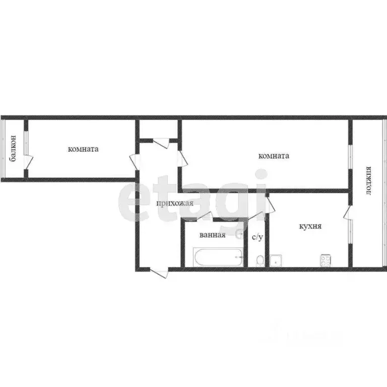 2-к кв. Воронежская область, Воронеж ул. 9 Января, 300Б (53.1 м) - Фото 2