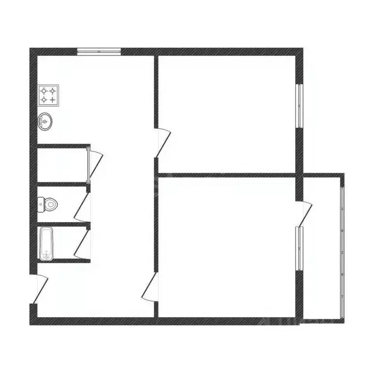2-к кв. Смоленская область, Рудня Западная ул., 40 (54.3 м) - Фото 1