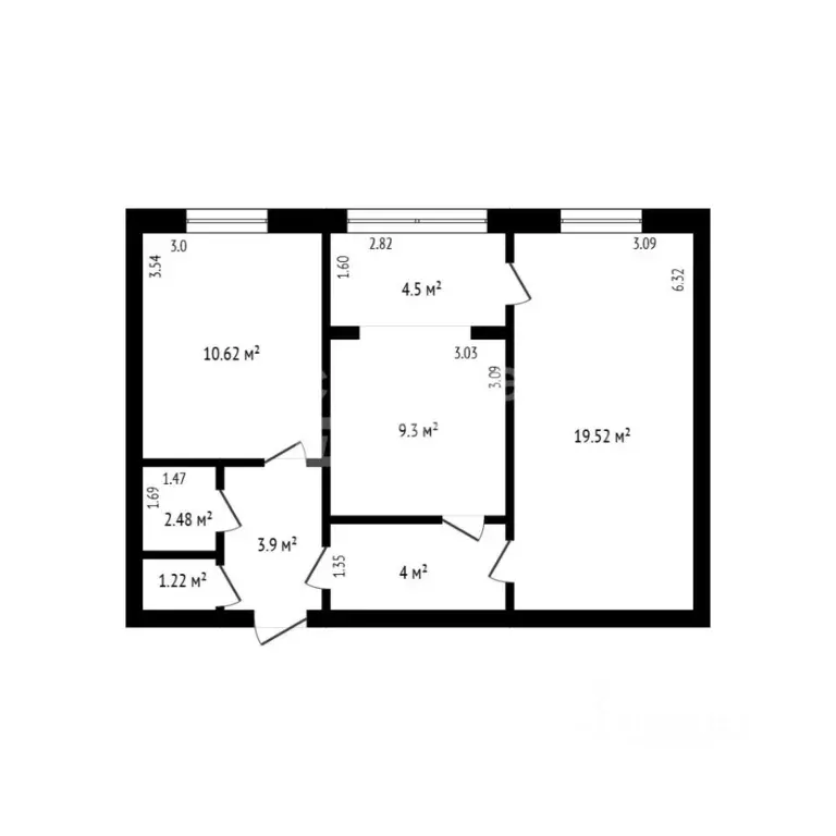 2-к кв. Дагестан, Дербент ул. У. Умурдинова, 28 (53.0 м) - Фото 1